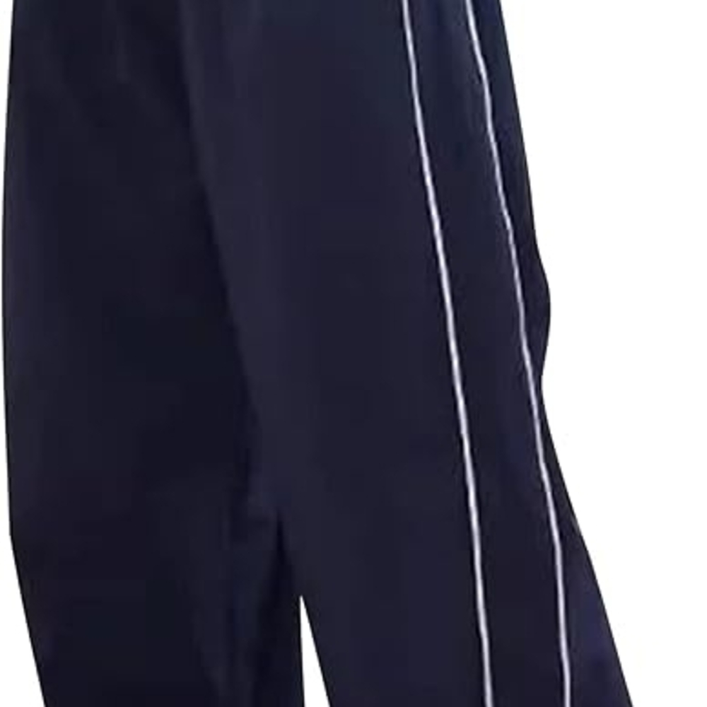 Navy Blue Track Pants with White Stripes